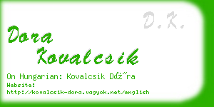 dora kovalcsik business card